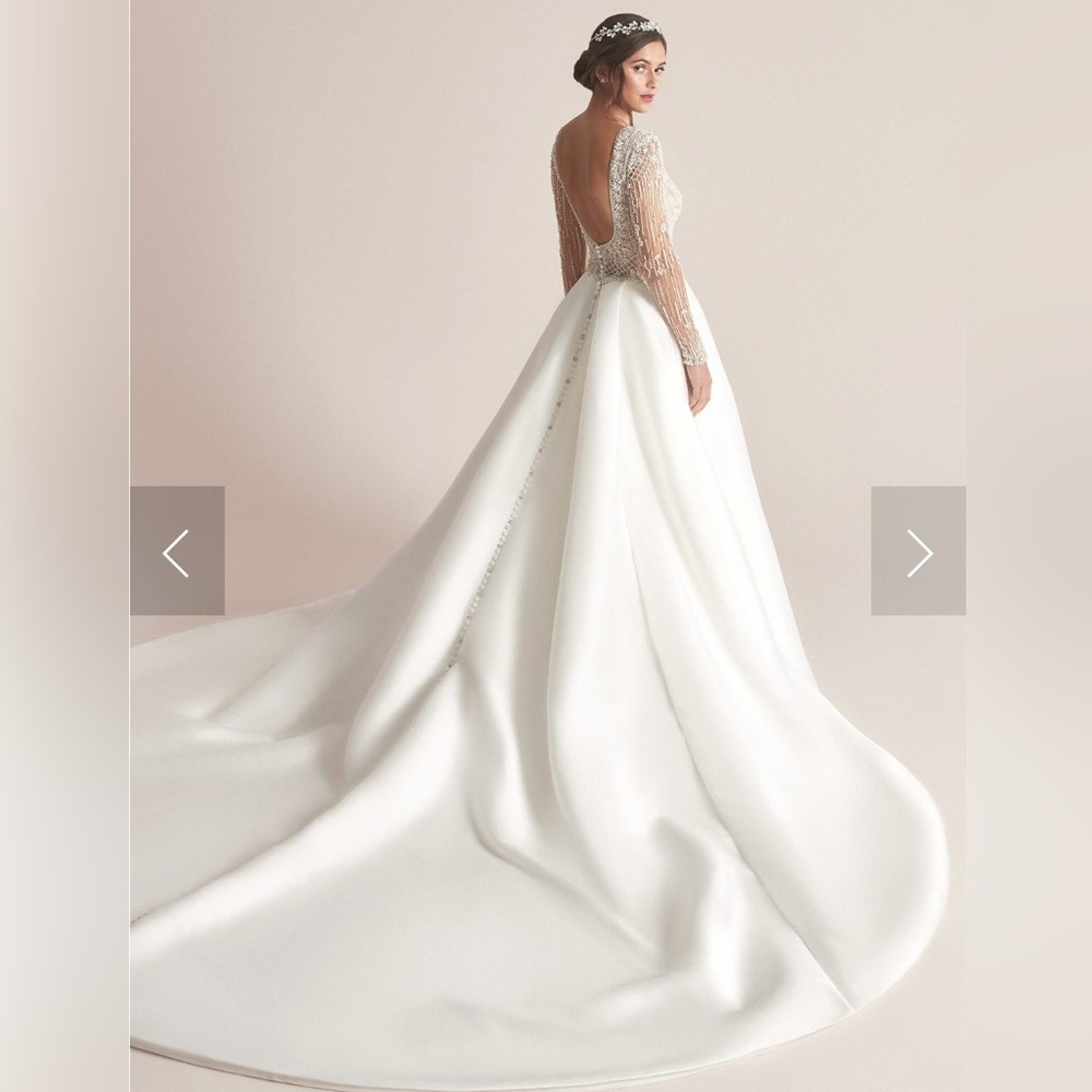 White Sleeveless Bridal Gown with Lace Details